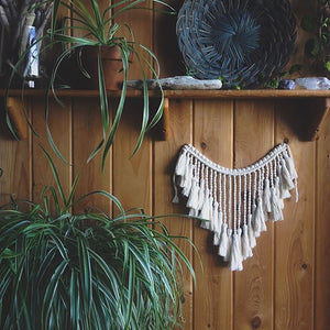 Cesto de Palha com Macramé Boho Chic